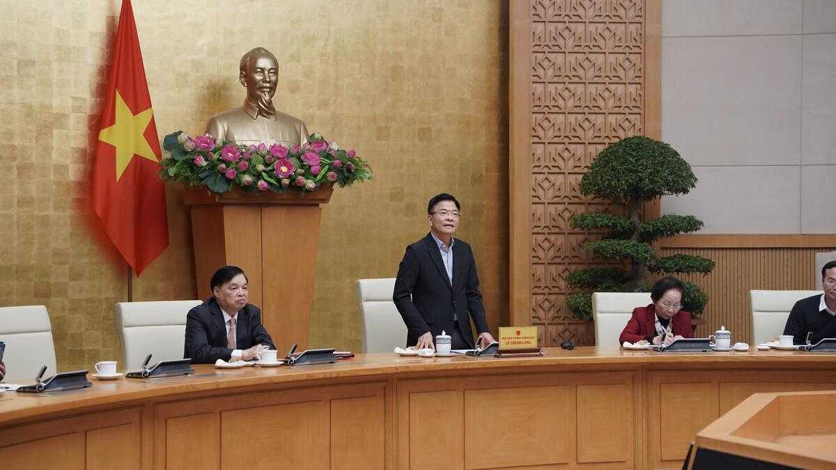 Phó Thủ tướng Lê Thành Long làm việc với Ban Thường vụ Hội Khuyến học Việt Nam