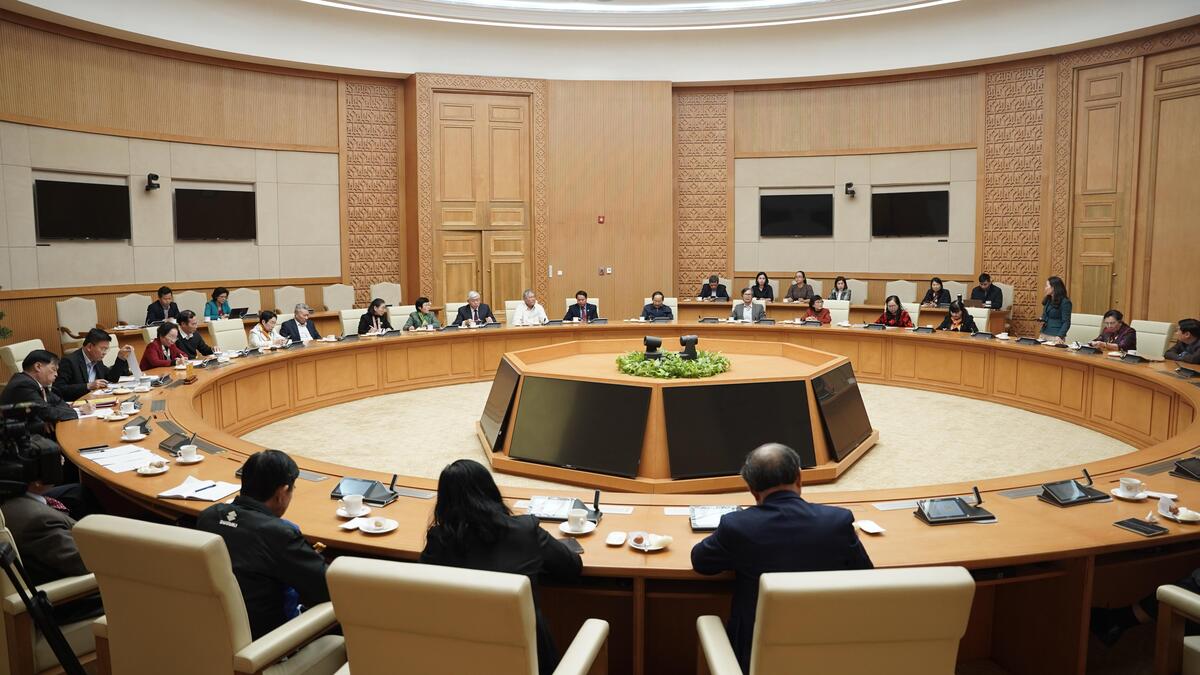 Phó Thủ tướng Lê Thành Long làm việc với Ban Thường vụ Hội Khuyến học Việt Nam