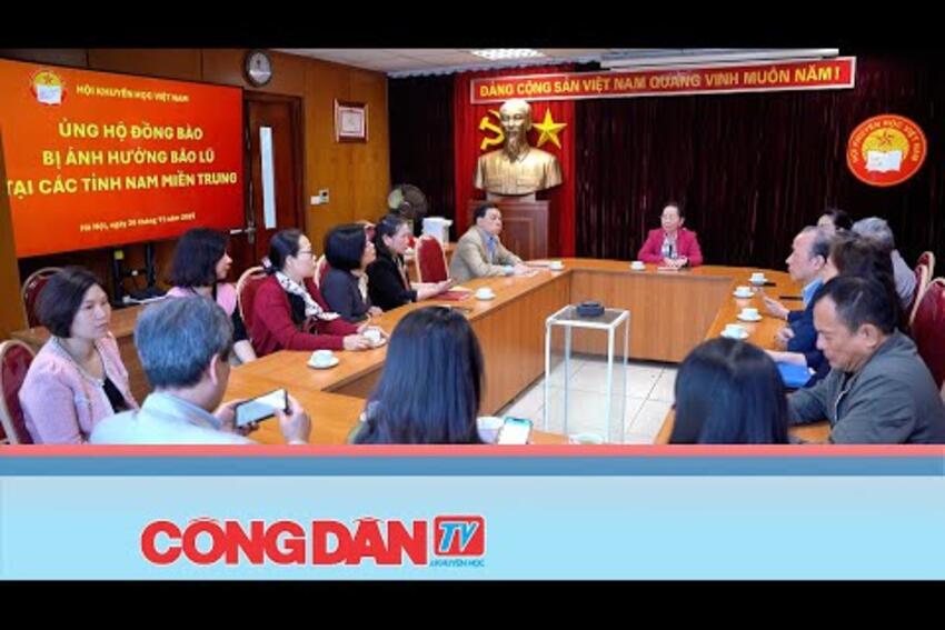 Trung ương Hội Khuyến học Việt Nam ủng hộ đồng bào bị ảnh hưởng bão lũ các tỉnh Nam Trung Bộ