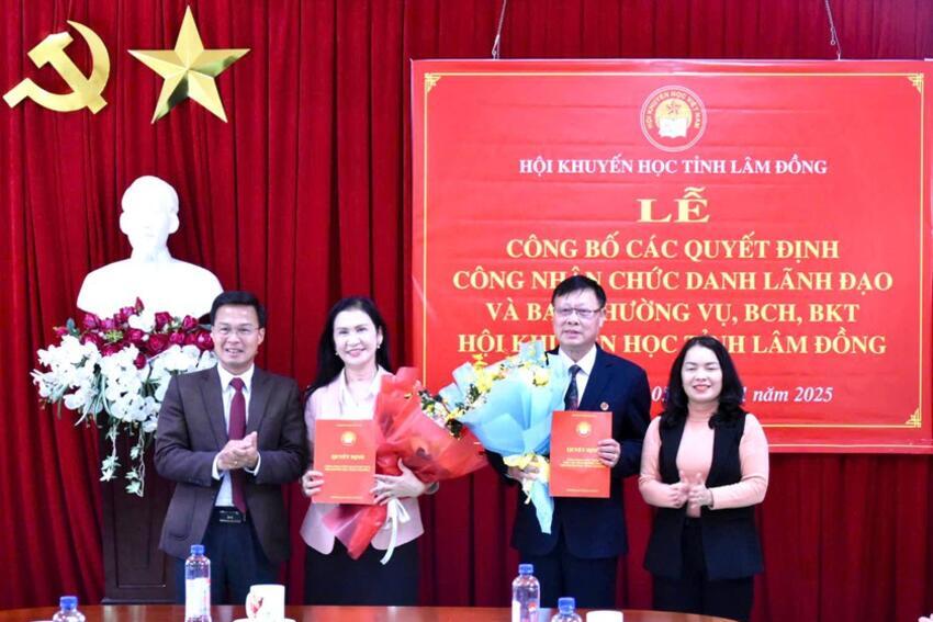 Hội Khuyến học tỉnh Lâm Đồng công bố các chức danh lãnh đạo nhiệm kỳ 2025-2030