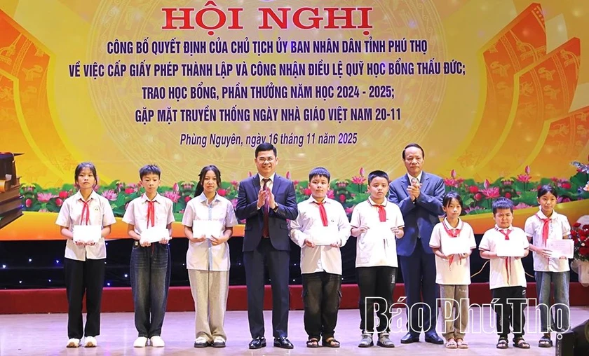 Phú Thọ thành lập Quỹ học bổng Thấu Đức có vốn điều lệ 7,8 tỷ đồng - Ảnh 2.