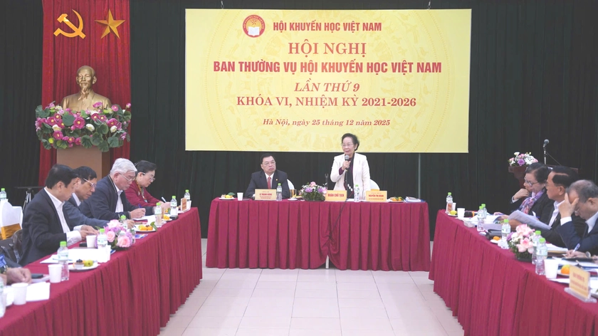 Hội nghị Ban Thường vụ Hội Khuyến học Việt Nam lần thứ 9 khóa VI, nhiệm kỳ 2021-2026 - Ảnh 1.