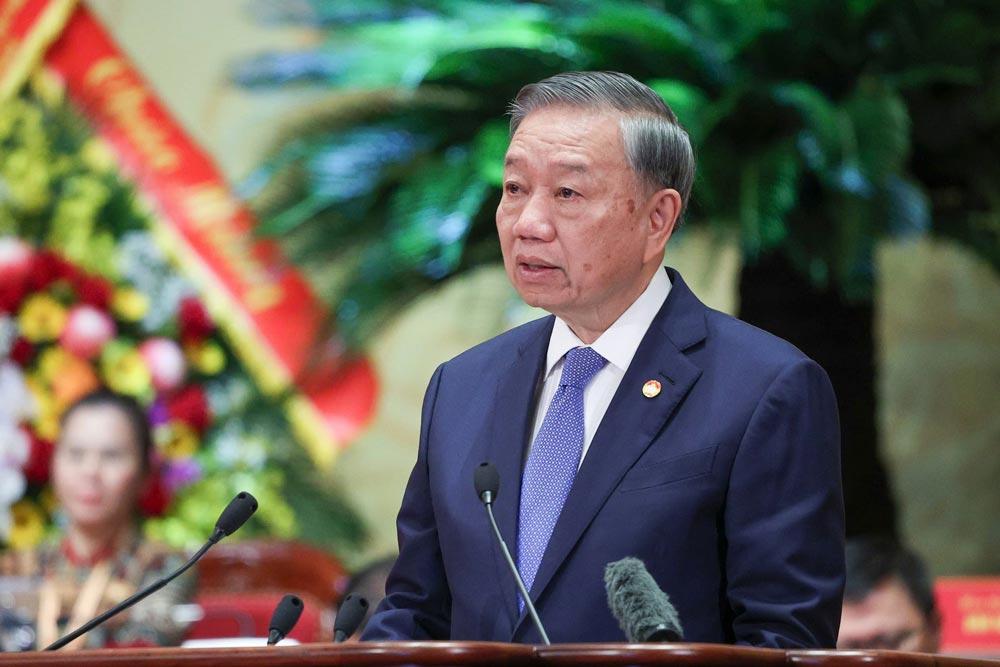 Tổng Bí thư, Chủ tịch nước Tô Lâm phát biểu chỉ đạo Đại hội XI Mặt trận Tổ quốc Việt Nam lần thứ XI, nhiệm kỳ 2026-2031. Ảnh: Hải Nguyễn