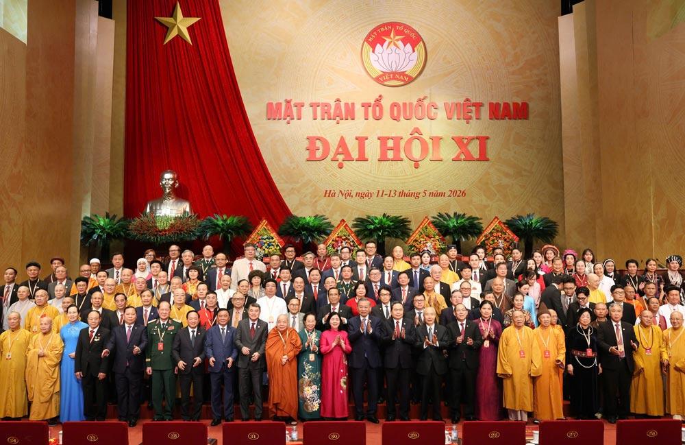 Tổng Bí thư, Chủ tịch nước Tô Lâm và các đại biểu tham dự Đại hội XI Mặt trận Tổ quốc Việt Nam lần thứ XI, nhiệm kỳ 2026-2031. Ảnh: Hải Nguyễn