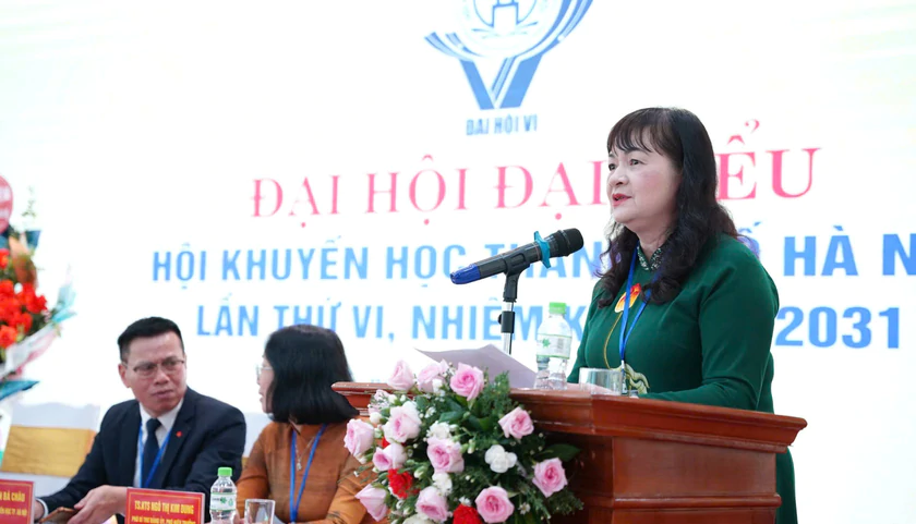 Bà Nguyễn Thị Ngọc Minh tái đắc cử Chủ tịch Hội Khuyến học Hà Nội khóa VI - Ảnh 13.